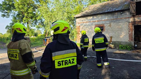 Gm. Urszulin. Pożar obory w Sękowie. Akcja strażaków trwała dwie godziny [ZDJĘCIA]