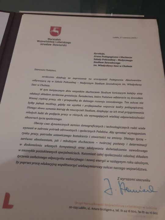 Zakończenie roku szkolnego 2024/25 w Medycznym Studium Zawodowym w Chełmie [GALERIA ZDJĘĆ]