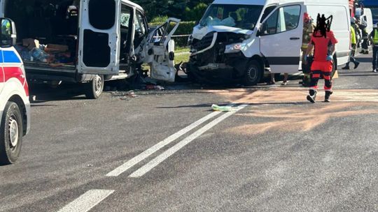 Zderzenie dwóch busów na krajowej 17 w Izbicy. 7 osób poszkodowanych [ZDJĘCIA]