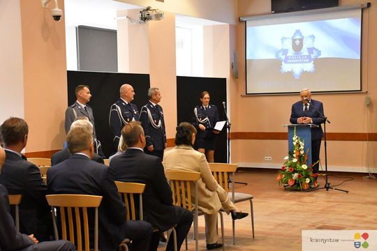 Święto Policji w Krasnymstawie. Podziękowania, mianowania i odznaczenia [GALERIA ZDJĘĆ] 