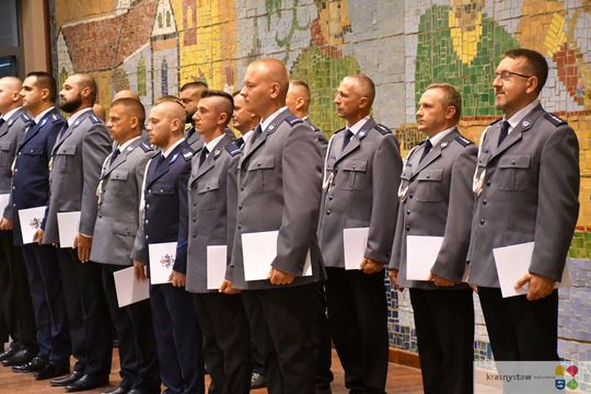 Święto Policji w Krasnymstawie. Podziękowania, mianowania i odznaczenia [GALERIA ZDJĘĆ] 