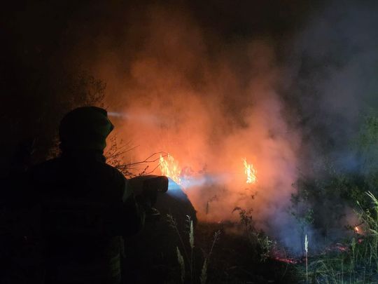 Pow. włodawski. Płonęły bele słomy, trawy i kompostownik [GALERIA ZDJĘĆ]