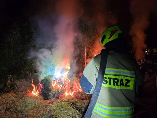 Pow. włodawski. Płonęły bele słomy, trawy i kompostownik [GALERIA ZDJĘĆ]