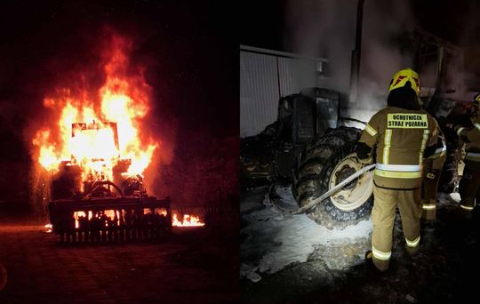 Płoną ciągniki. Dwie akcje strażaków - w Busównie i Kulczynie-Kolonii [ZDJĘCIA]