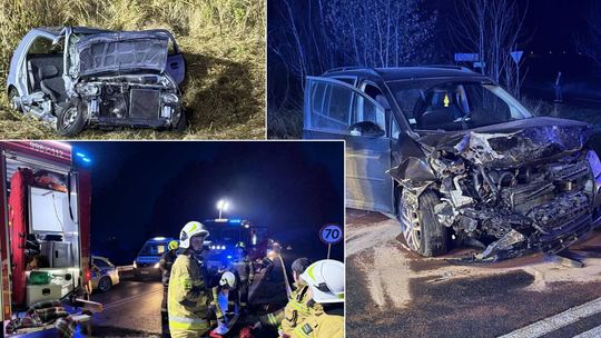 Wypadek na krajowej 17. 6 osób z obrażeniami ciała trafiło do szpitala [ZDJĘCIA]