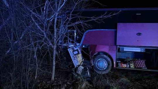 Śmierć na drodze. Mieszkaniec powiatu krasnostawskiego wjechał w autobus. Zginął na miejscu [ZDJĘCIA]