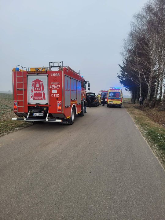 Laweta uderzyła w drzewo. Trudne warunki na drogach i kontrole policji [ZDJĘCIA]