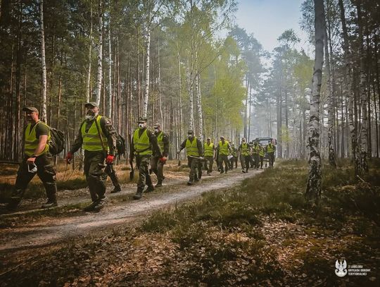 Pożar w Puszczy Solskiej pomagają gasić Lasy Państwowe, Policja, RDOŚ, WOT [ZDJĘCIA]