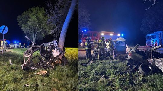 Śmiertelny wypadek w Jankowicach. W zderzeniu BMW i Opla zginął 19-latek [ZDJĘCIA]